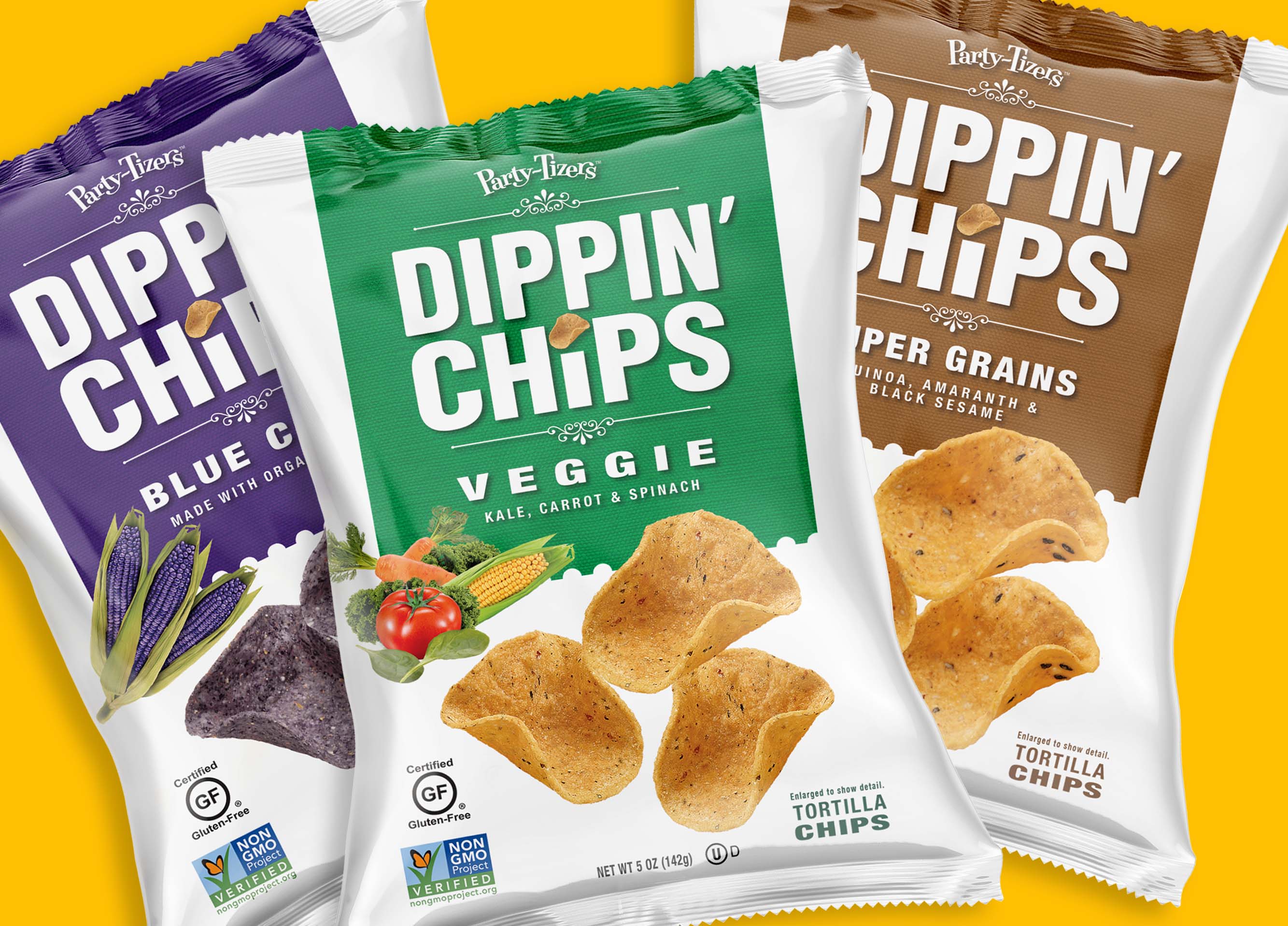 Image of three Dippin’ Chips bags.